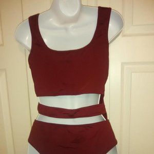 Women's Gorgeous  Red Wine One-Piece Swimwear
